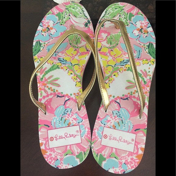 LILLY PULITZER SANDAL FLIP FLOPS SIZE 6/7 estimate - Picture 2 of 8